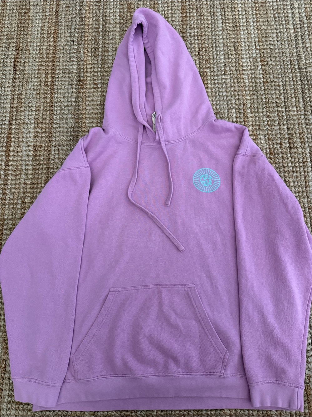 Pura Vida Lavender Hoodie with Teal Back Logo - Picture 2 of 4